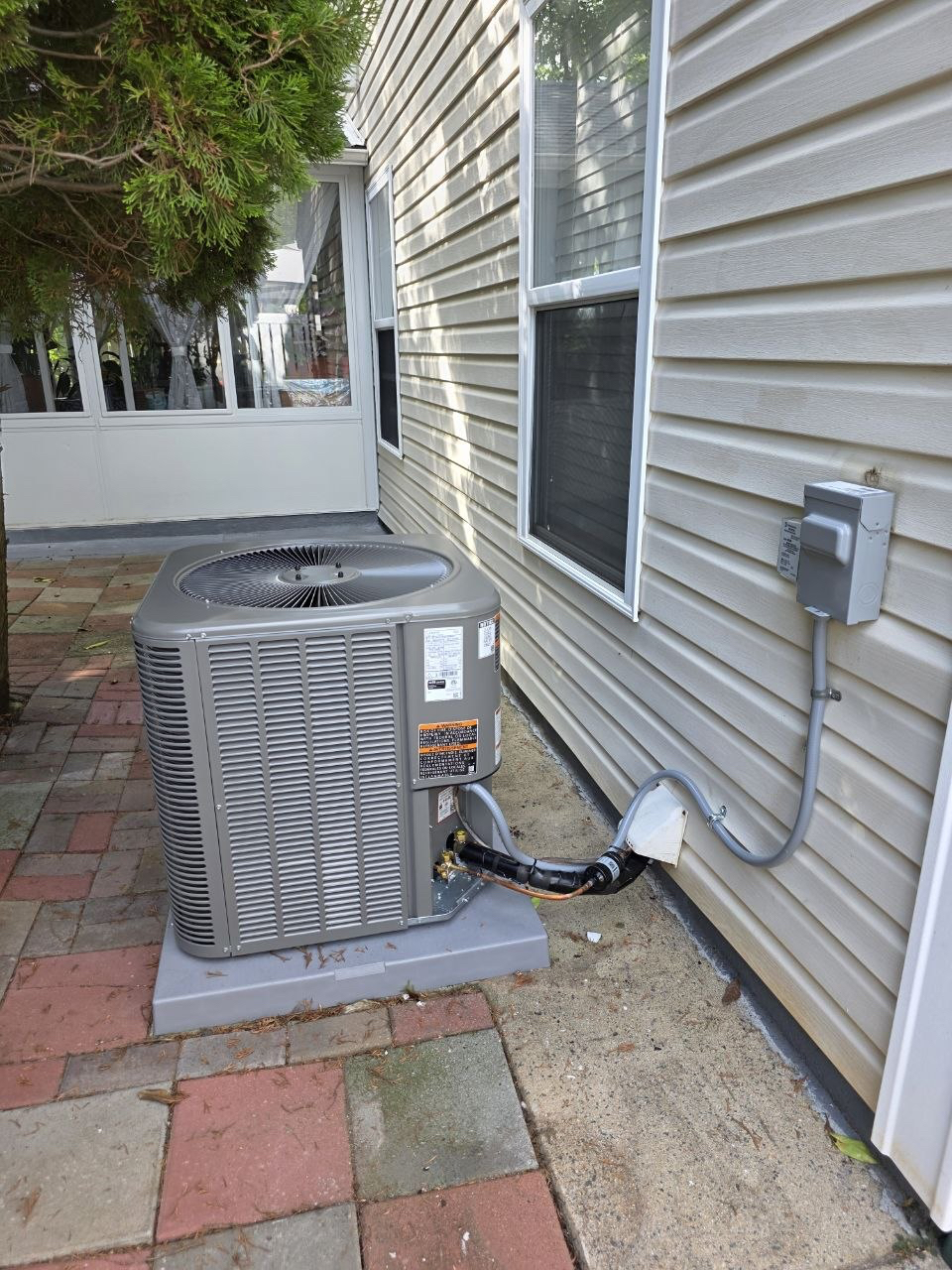 Outdoor AC system and electrical connections